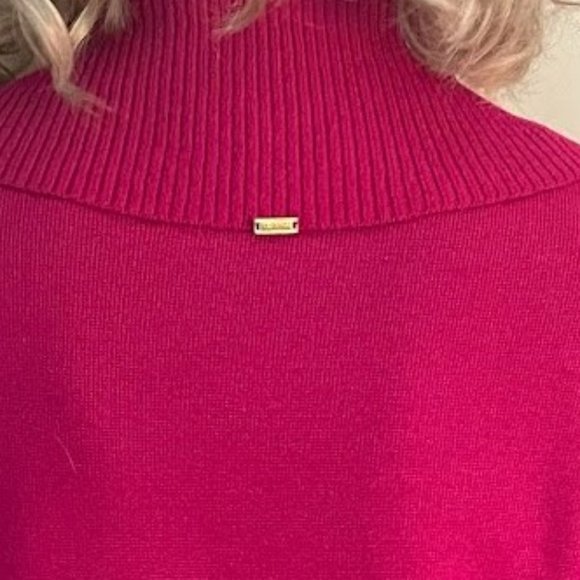 ST JOHN Fuchsia Pink Wool/Rayon Cardigan Sweater and Sleeveless Top, Size S - Picture 5 of 11